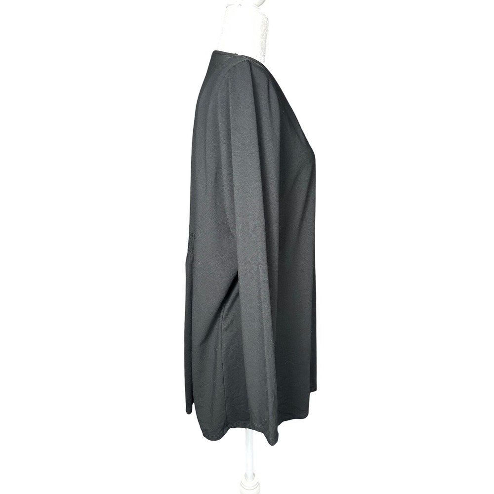 J. Jill Wearever Collection Women M Black Open Front Sweater Cardigan Travel - Picture 4 of 7